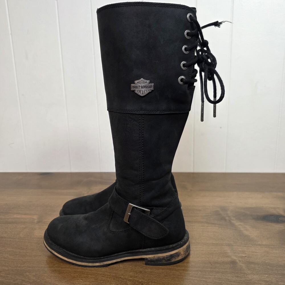 Harley-Davidson Womens 5.5 M Leather Kirtland Ride Black Motorcycle Boots D87155 - Picture 6 of 15